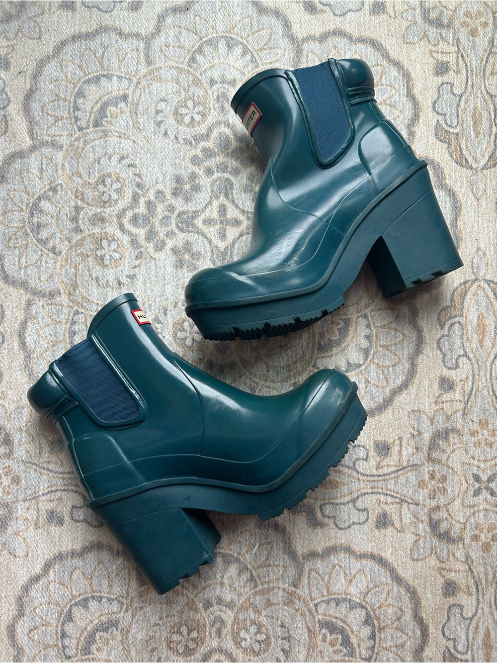 Hunter Chunky Heel Rain Booties